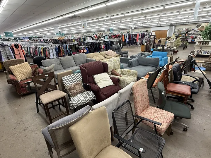 Used armchairs, recliners, bar stools and office chairs for sale at Bargain Thrift Store in Oklahoma City